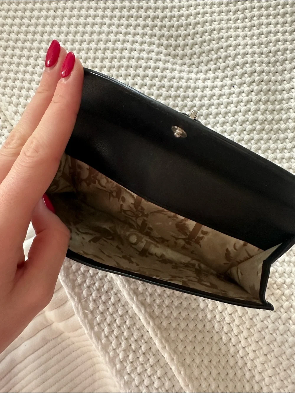 Dior D Charm Black Leather Wallet - Designer Style